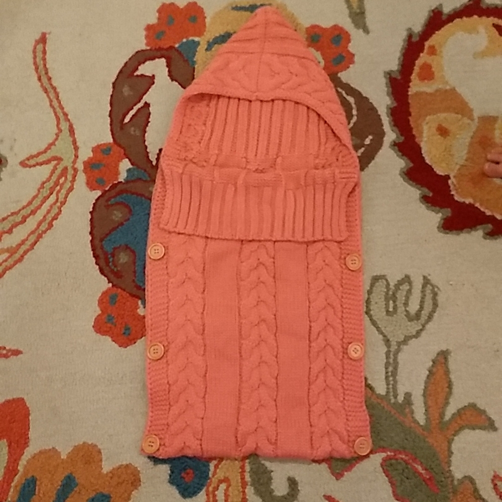 Knit sleeper blanket for baby
